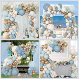 Amandir 153pcs Dusty Blue Balloon Garland Arch Kit, Different Sizes