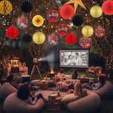 18 Pcs Movie Night Party Decor Theme Hanging Paper Lanterns with