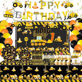 162 Pcs Construction 1st Birthday Party Supplies Dump Truck One