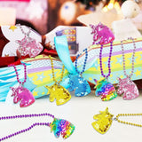 15 Pack Unicorn Sequin Necklace Party Favors with Mardi Gras Beads
