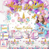 cocomigo 246PCS Unicorn Birthday Decorations Set All in One Party