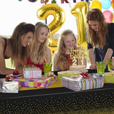 21st Birthday Decorations for Him Her with Banner Black and Gold