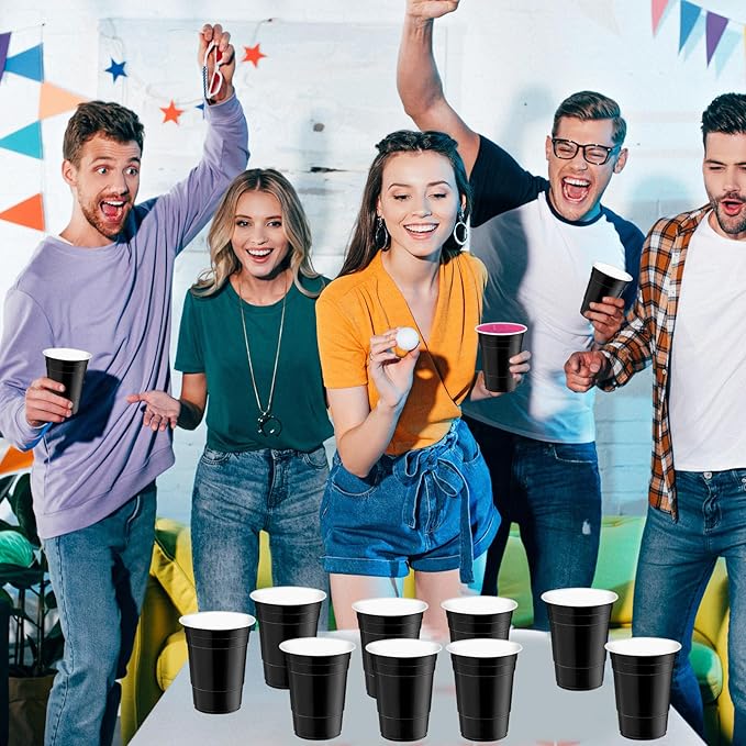 120 pcs 16 oz black plastic cups Halloween plastic Disposable Cups