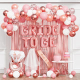 65 Pcs Rose Gold Bridal Shower Decorations White Pink Rose Confetti