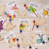 24 Pack Dinosaur Party Favors for Kids DIY Dinosaur Wood Painting