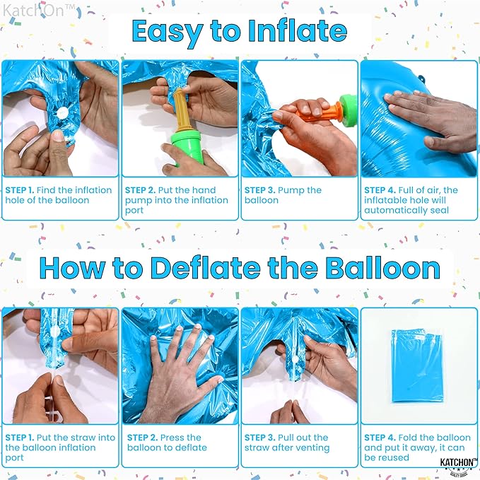Giant Blue 0 Number Balloons - 40 Inch | 0 Digit Balloon for Ocean