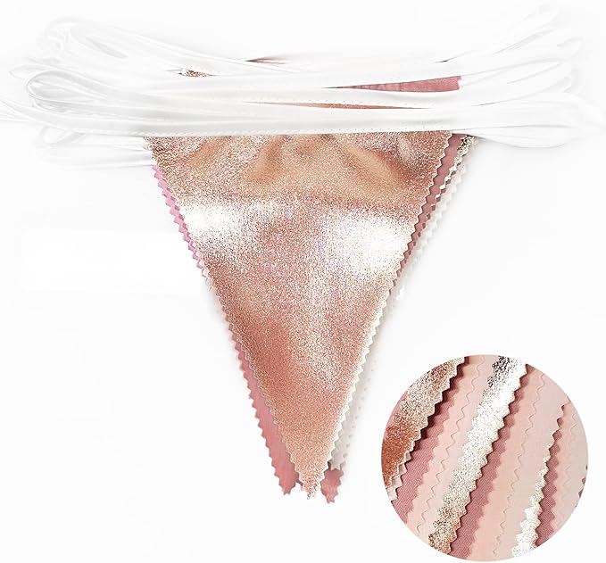 32Ft Rose Gold Party Decorations Dusty Blush Pink Pennant Banner