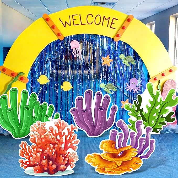 5 Pcs Large Under The Sea Stand Decoration 16.5 to 26.4 inch Corals