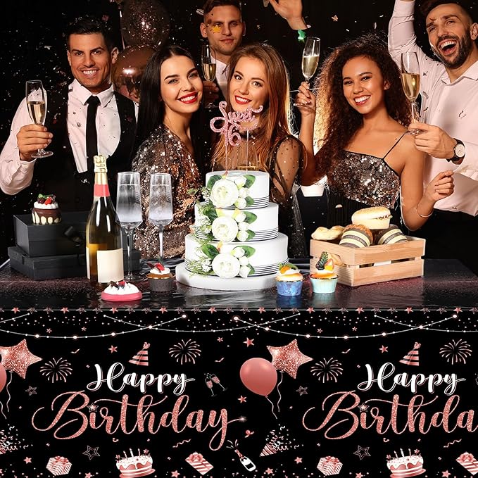 Tudomro 3 Pcs Happy Birthday Tablecloths Happy Birthday Party Decorati