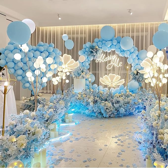 Pastel Blue Latex Balloons 100 Pack 12 inch Light Blue Party Balloons