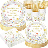 400 Pcs Spring Floral Bridal Shower Party Supplies Decorations