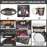 200 Pcs Halloween Baby Shower Paper Plates Cups Napkins Party
