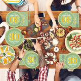 96Pcs Green Gold 30th Birthday Party Plates and Napkins for Women