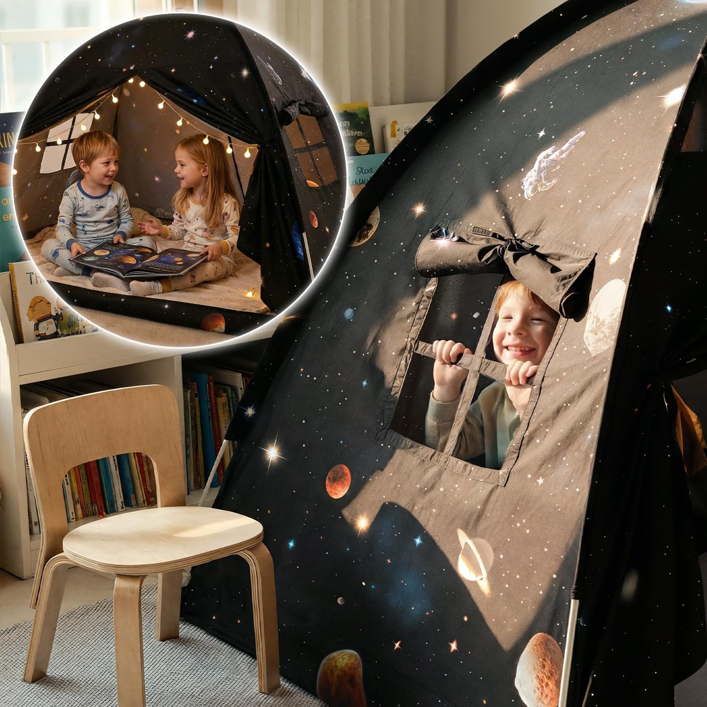 Sherilyn Full Bed Toddler Canopy Tent, Kids Indoor Canopy Privacy