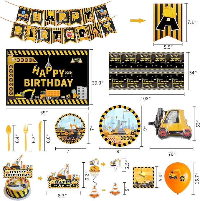 Construction Birthday Party Supplies Dump Truck