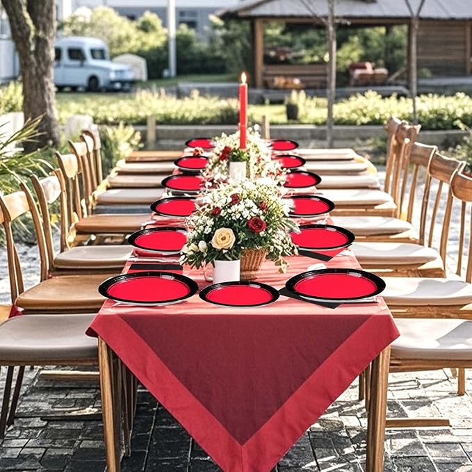 200Pcs Red and Black Party Decorations Valentine's Day Red and Black