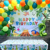 Dinosaur Birthday Backdrop Cartoon Dinosaur Birthday Banner for Kids