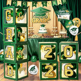 Graduation Decorations 2026 - Green and Gold Graduation Decorations -