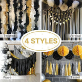 PartyWoo Gold Crepe Paper Streamers 4pcs 328ft Pack of Gold Crepe