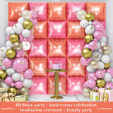 Pink and Champagne Square Foil Balloons 25 Pcs Metallic Pink and
