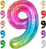 KatchOn, Rainbow Number 9 Balloon - 40 Inch | Foil 9 Birthday Balloon