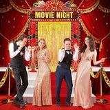 Movie Night Porch Banner Movie Themed Party Decorations Gold Foil
