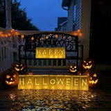 Happy Halloween Light Up Letters Luminary Bags with spooky Confetti