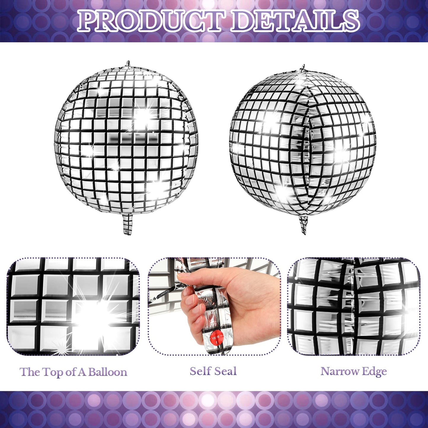 Leitee 18 Pcs 32 in Big Disco Ball Balloon 70s Disco Balloons Party