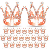 24 Pcs Crown Cake Topper Mini Baby Crown Tiny Queen Small Alloy
