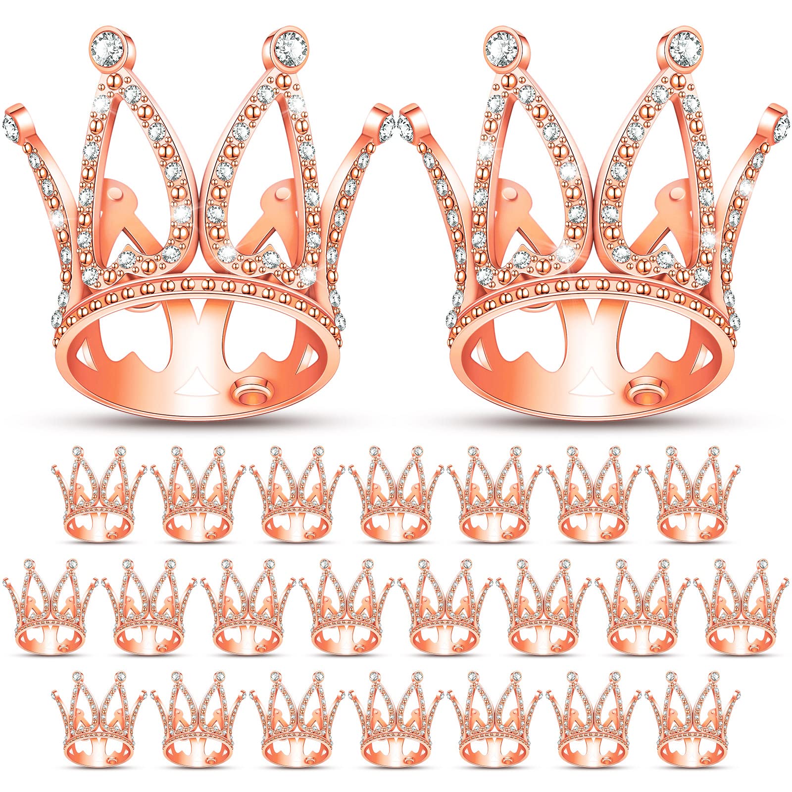 24 Pcs Crown Cake Topper Mini Baby Crown Tiny Queen Small Alloy