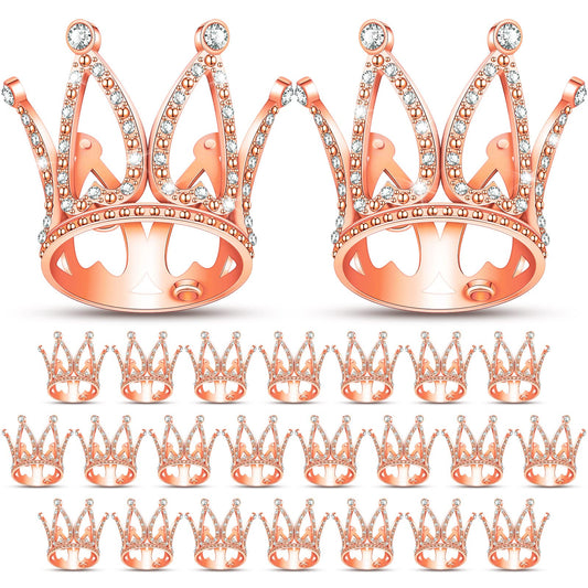 24 Pcs Crown Cake Topper Mini Baby Crown Tiny Queen Small Alloy