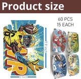 60 PCS Football Party Supplies Paper Food Trays Comic Style Football
