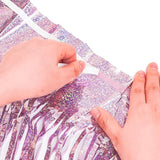 BRAVESHINE 1 Purple 1 Pink Streamers Party Backdrop - 3.2 ft x 8.2 ft