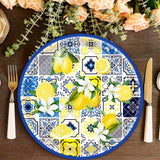 HSPAIDYP 50PCS Lemon Party Supplies7 Capri Lemon Paper Plates Blue