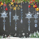 18pcs Crystal Christmas Ornaments for Christmas Tree Decorations-Blue