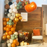 Fall Balloons Garland Arch Kit, Burnt Orange Pumpkin Foil Balloons,