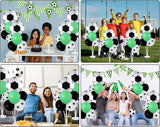 4 Sets Soccer Party Balloons Stand Kit with Soccer Foil Balloons