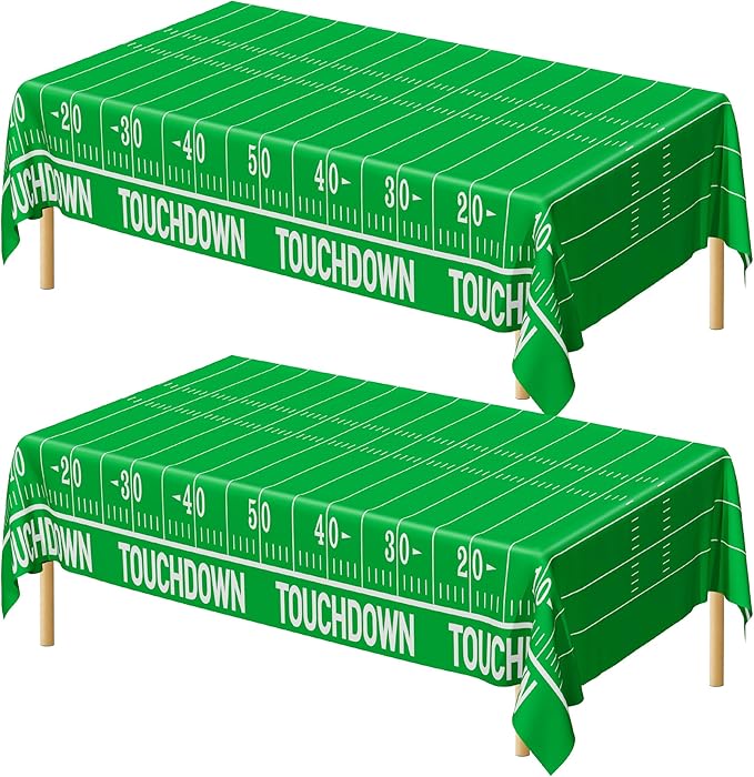QZYL Football Party Decorations - 2PCS Touchdown Tablecloths,