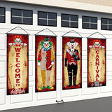 4 Pcs Vintage Halloween Carnival Decorations Evil Circus Carnival