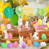 29Pcs Easter Cake Decorations Set with Mini Rabbits Easter Eggs