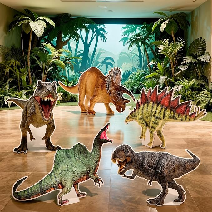 5 Pcs Large Dinosaur Cardboard Cutouts 16.5 to 26.4 Inch Dinosaur