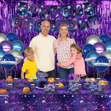 Galaxy Theme Party Decorations, Space Galaxy Happy Birthday Banner