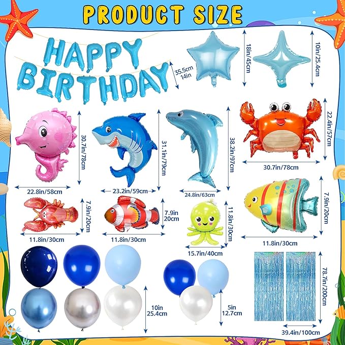 Under the Sea Birthday Party Decorations Supplies for Kids Ocean