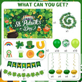 St Patrick's Day Party Decorations Set Backdrop Clover Banner Clover