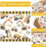 100 Pcs Construction Birthday Party Plates and Napkins Set Dump