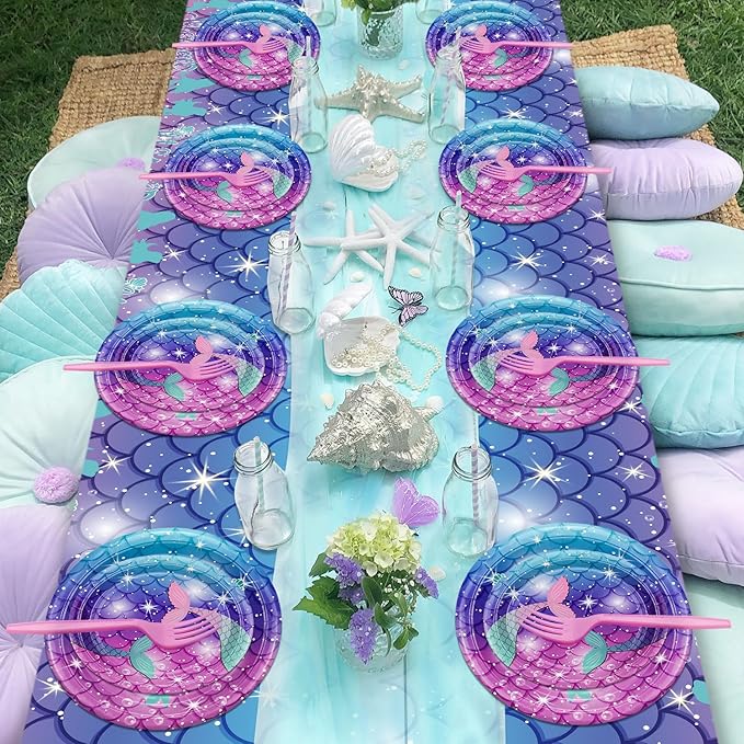 Mermaid Birthday Decorations 81Pcs Party Supplies Including Mermaid