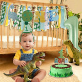 Dinosaur Highchair Banner for First Birthday Party Decorations Green