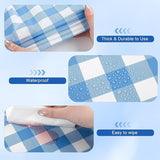 Kochorie 54 Inch x 300 Ft Light Blue Checkered Plastic Table Cloth