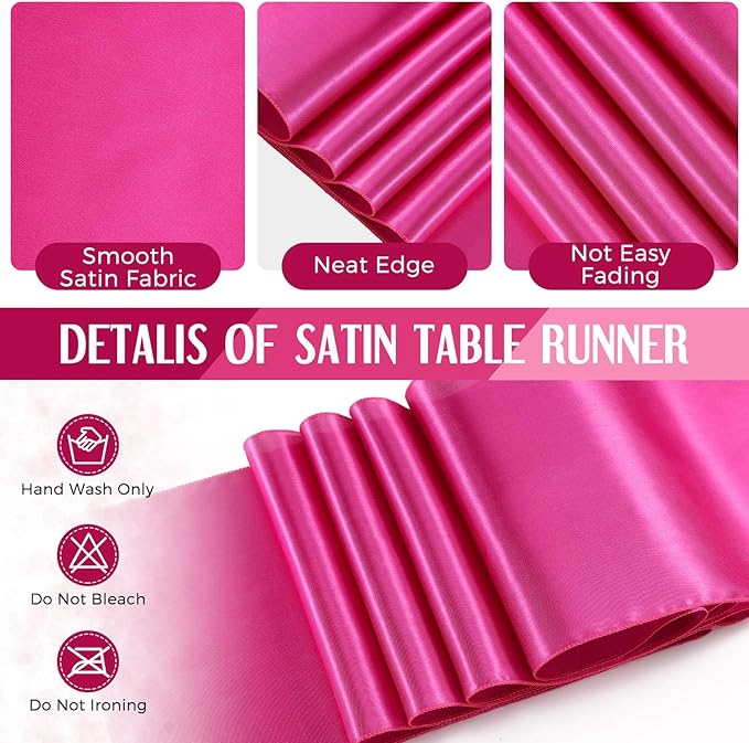 Breling 12 Pack Black and Hot Pink Disposable Plastic Tablecloths and