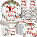 200 Pcs Baby Shower Paper Plates Cups Napkins Party Supplies